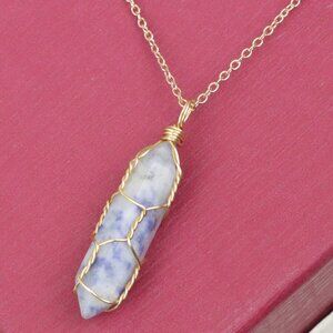 Hexagonal Quartz Healing Crystal Pendant, BS41112